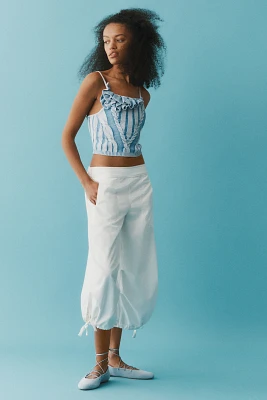 Pilcro Cotton Knit Ruffled Tank Top