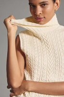 English Factory Mock-Neck Cable Sweater Tank