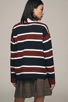 Grey Lab Striped Polo Sweater