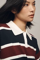 Grey Lab Striped Polo Sweater