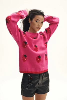 English Factory Strawberry Crew-Neck Sweater