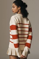 English Factory Collared Stripe Polo  Sweater