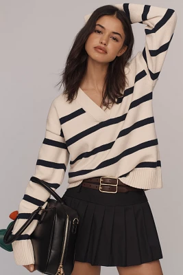 English Factory V-Neck Striped Sweater