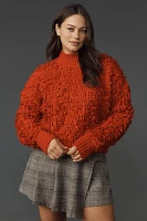 Callahan Mock-Neck Loop-Stitch Sweater