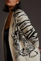 RD Style Jacquard Tiger Cardigan Sweater