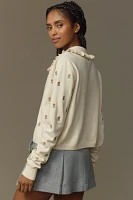 The Ainsley Ruffle-Collar Cardigan Sweater by Self Contrast: Embroidered Edition