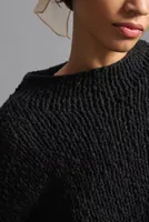 By Anthropologie Cropped Mock-Neck Sweater