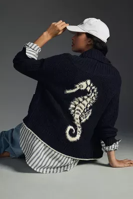 Maeve Seahorse Cardigan Sweater
