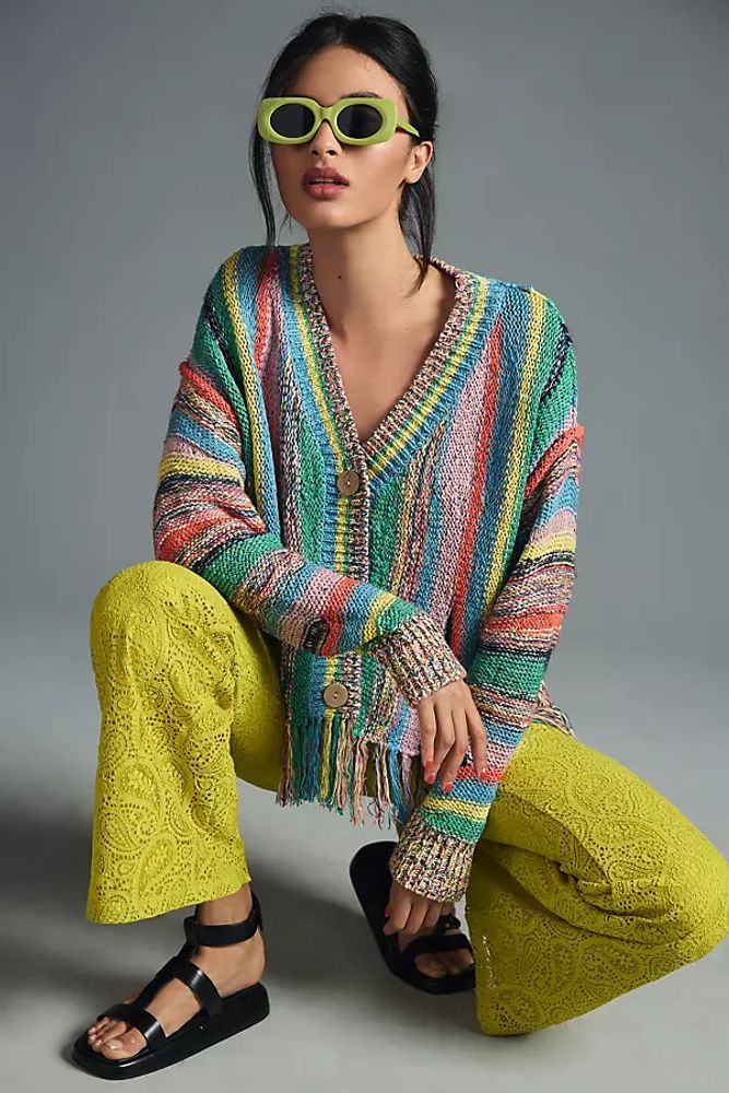 Pilcro Fringed Cropped Cardigan Sweater By Assorted | The Summit