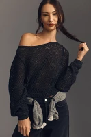 Pilcro Open-Stitch Crew-Neck Sweater