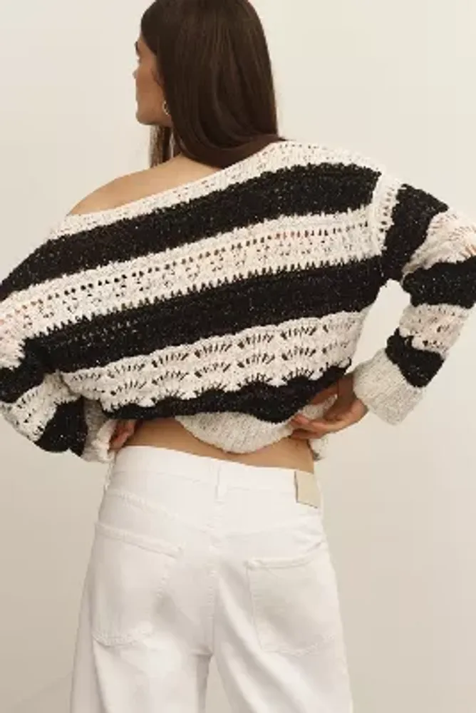 Pilcro Open-Stitch Pullover Sweater