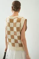Maeve Checkered Sweater Vest