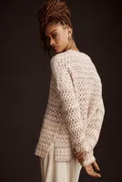 By Anthropologie Oversized Mesh Stitch Sweater