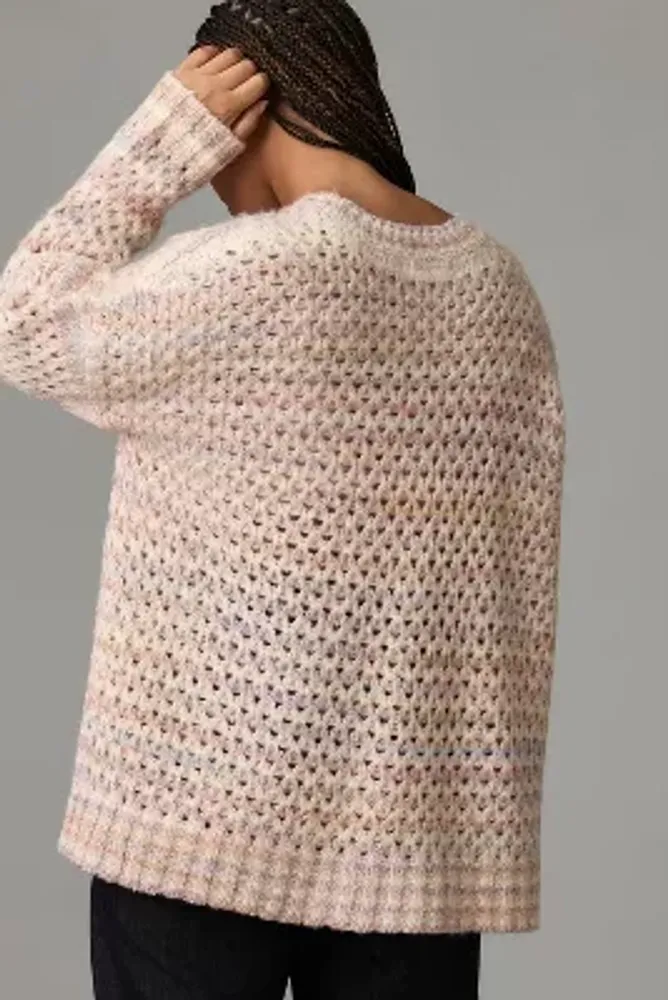 By Anthropologie Oversized Mesh Stitch Sweater