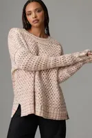 By Anthropologie Oversized Mesh Stitch Sweater