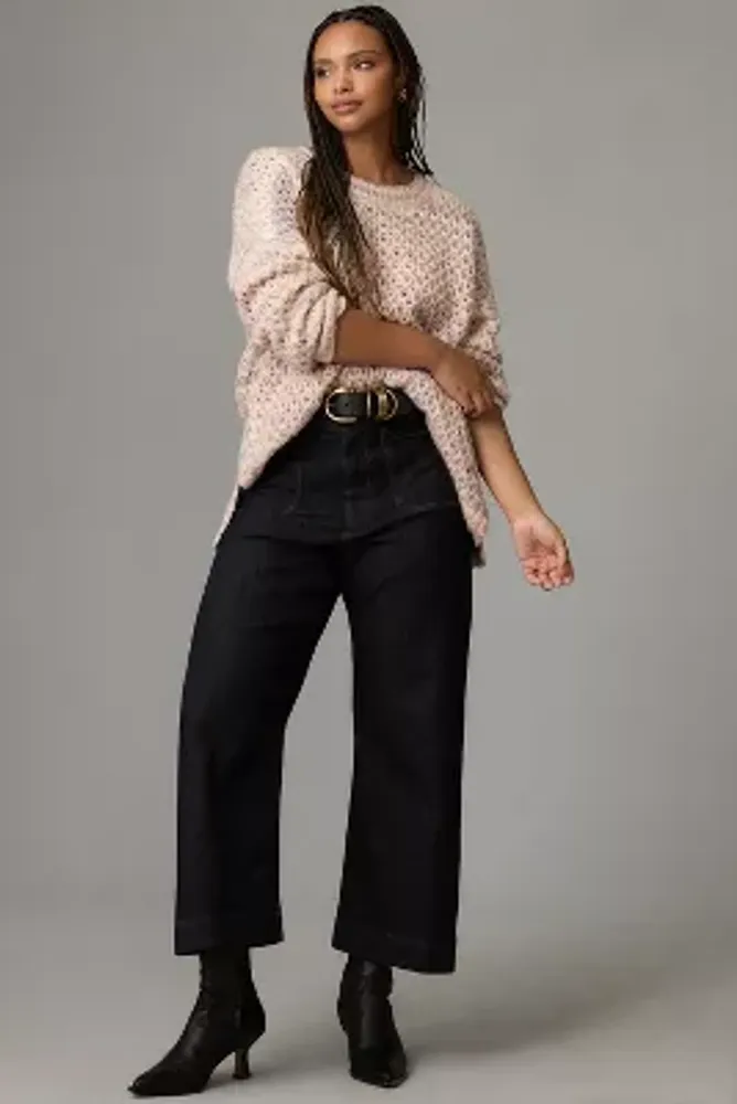 By Anthropologie Oversized Mesh Stitch Sweater