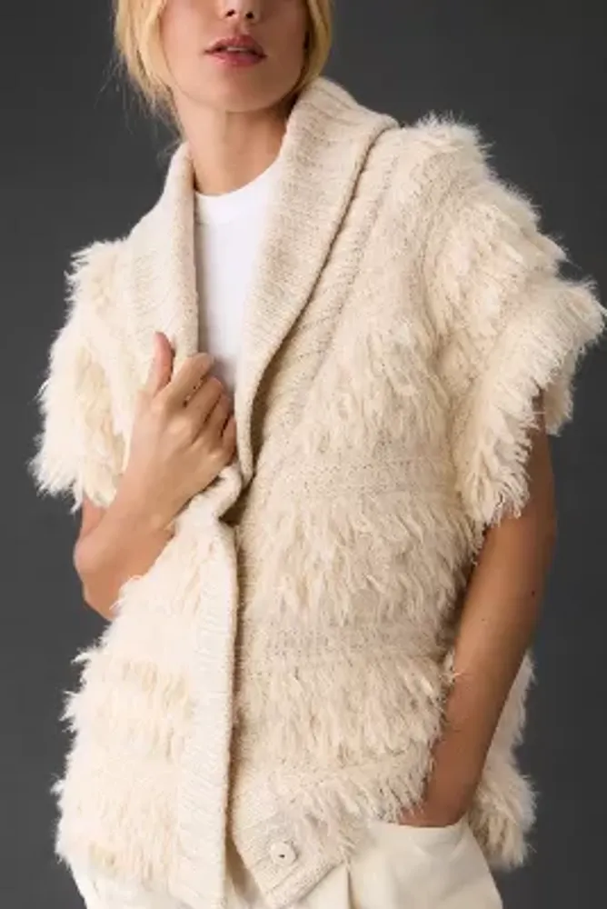 By Anthropologie Shaggy Sweater Vest