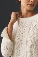 Pilcro Distressed Stitch Longline Side Slit Sweater
