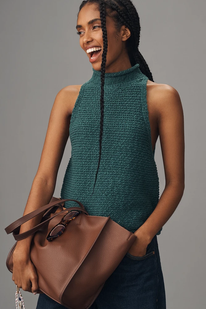 Pilcro Rolled Mock-Neck Sweater Tank