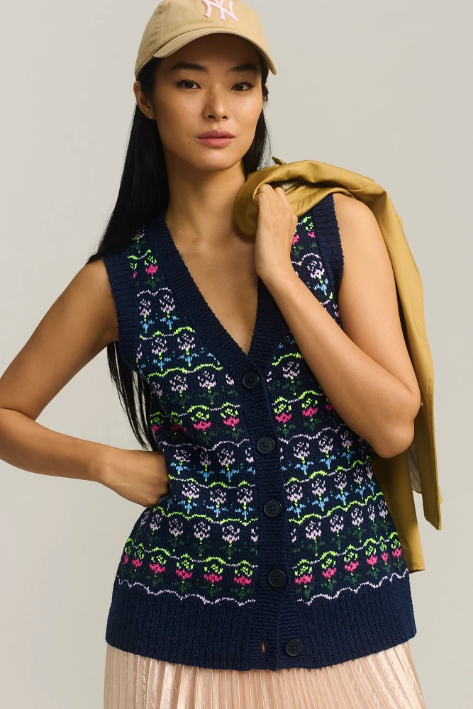 Maeve Printed Sweater Vest