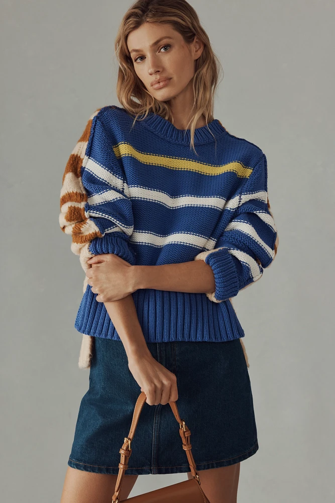 Maeve Crafted Mixed-Stripe Sweater