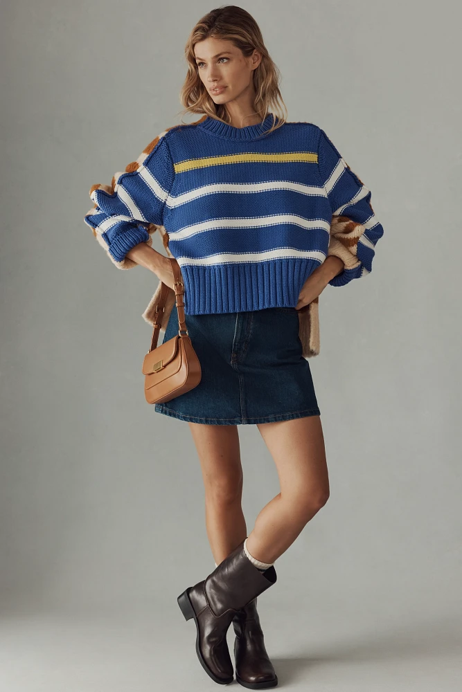 Maeve Crafted Mixed-Stripe Sweater