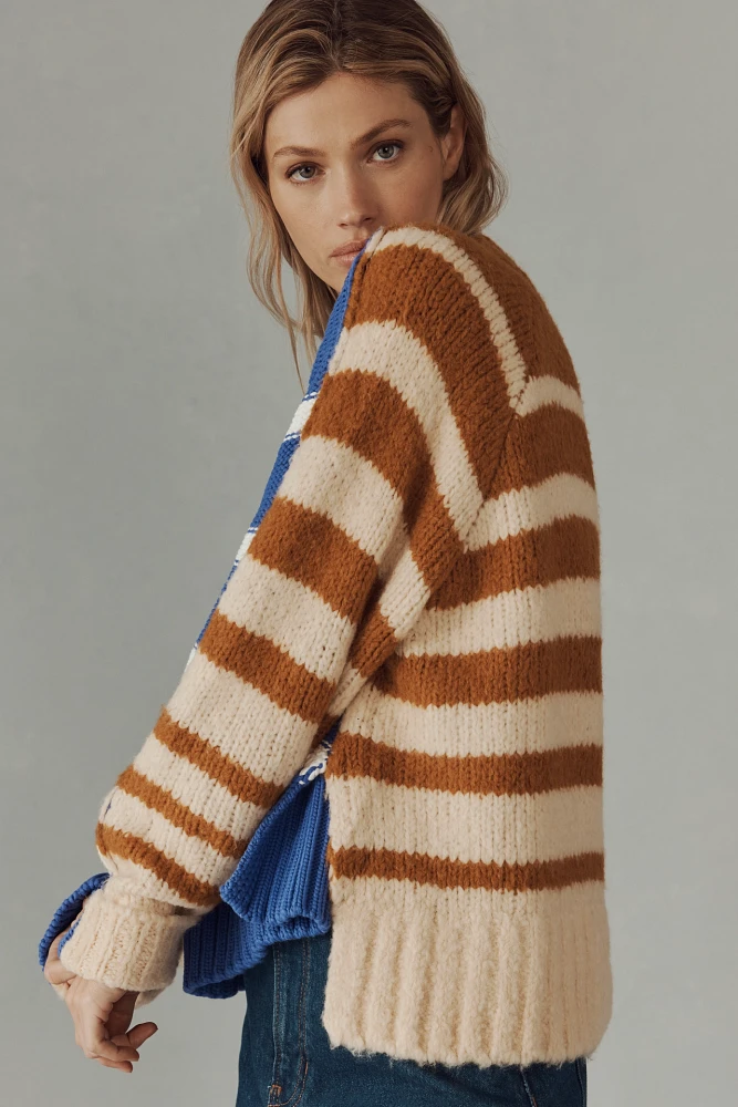 Maeve Crafted Mixed-Stripe Sweater