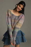 By Anthropologie Off-The-Shoulder Puff-Sleeve Sweater