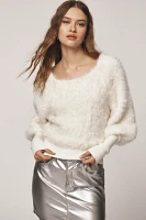 By Anthropologie Faux-Fur Off-The-Shoulder Sweater