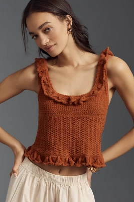 Pilcro Ruffled Sweater Tank Top