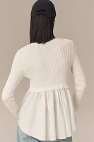 By Anthropologie Twofer Cable Cardigan Sweater