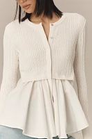 By Anthropologie Twofer Cable Cardigan Sweater