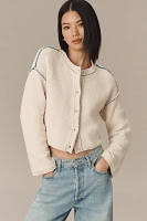 Pilcro Contrast-Stitch Cardigan Sweater