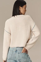 Pilcro Contrast-Stitch Cardigan Sweater