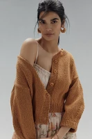 Maeve Elbow-Sleeve Cardigan Sweater