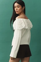 Maeve Lace-Collar Cardigan Sweater