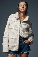 By Anthropologie Collared Zip-Front Cardigan Sweater