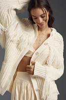 Maeve Fringed Oversize Cardigan Sweater