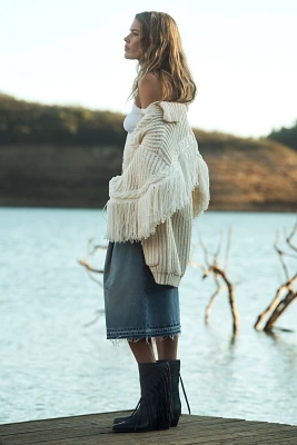 Maeve Fringed Oversize Cardigan Sweater