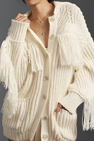 Maeve Fringed Oversize Cardigan Sweater