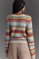 Pilcro Ribbed Multi-Stripe Cardigan Sweater