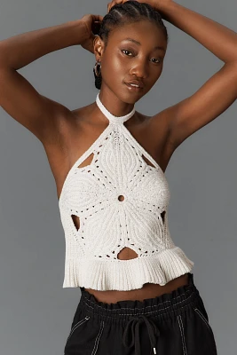 By Anthropologie Crochet Starfish Knit Tank Top
