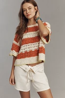 Pilcro Open-Stitch Pullover Sweater