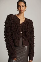 By Anthropologie Loopy Fringe Cardigan Sweater