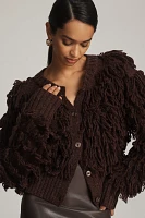 By Anthropologie Loopy Fringe Cardigan Sweater