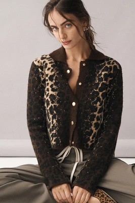 Pilcro Cheetah Cardigan Sweater