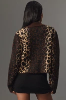 Pilcro Cheetah Cardigan Sweater