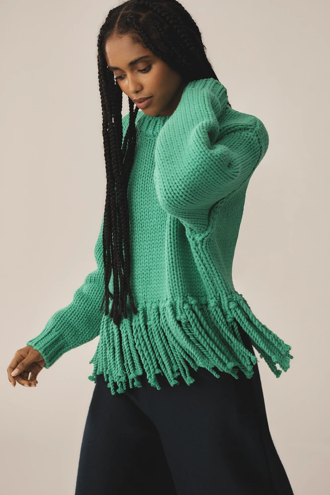 The Wolf Gang Verde Fringe Sweater