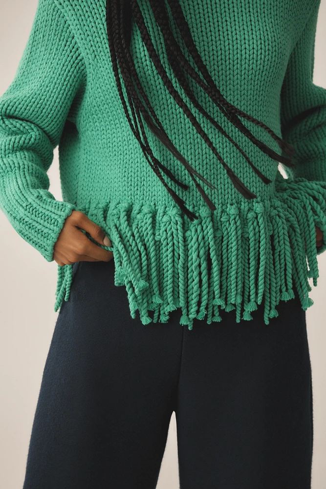 The Wolf Gang Verde Fringe Sweater