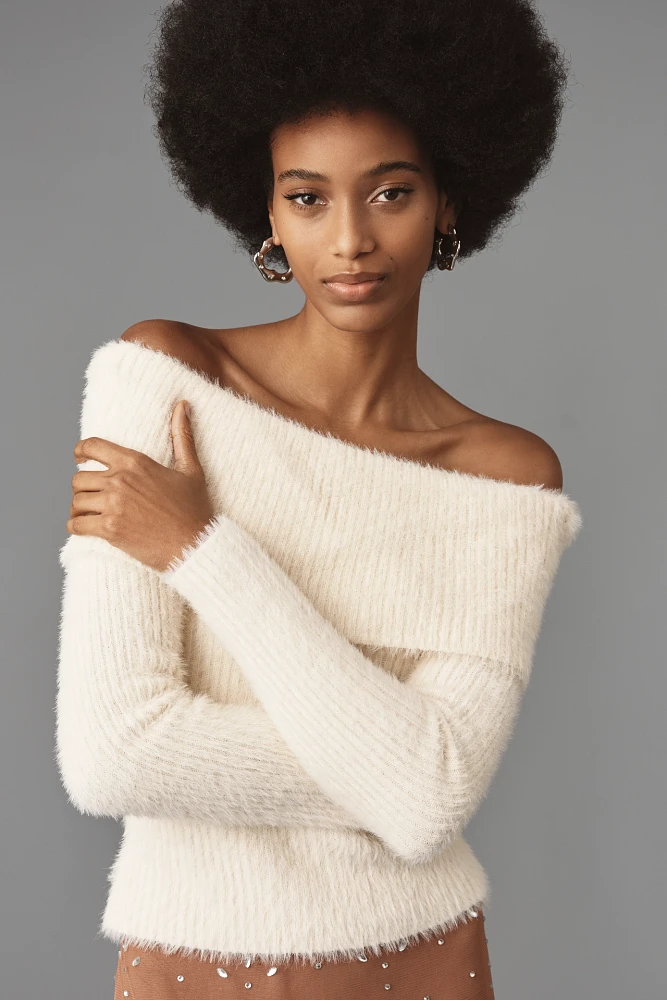 The Wolf Gang Vello Knit Off-The-Shoulder Sweater